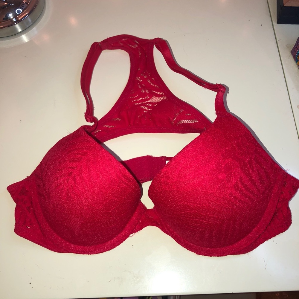 VS PINK red lace bra!!